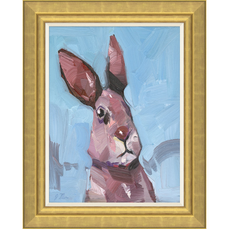 Cachemire lapin - peinture encadrée sur papier, Pas de tapis