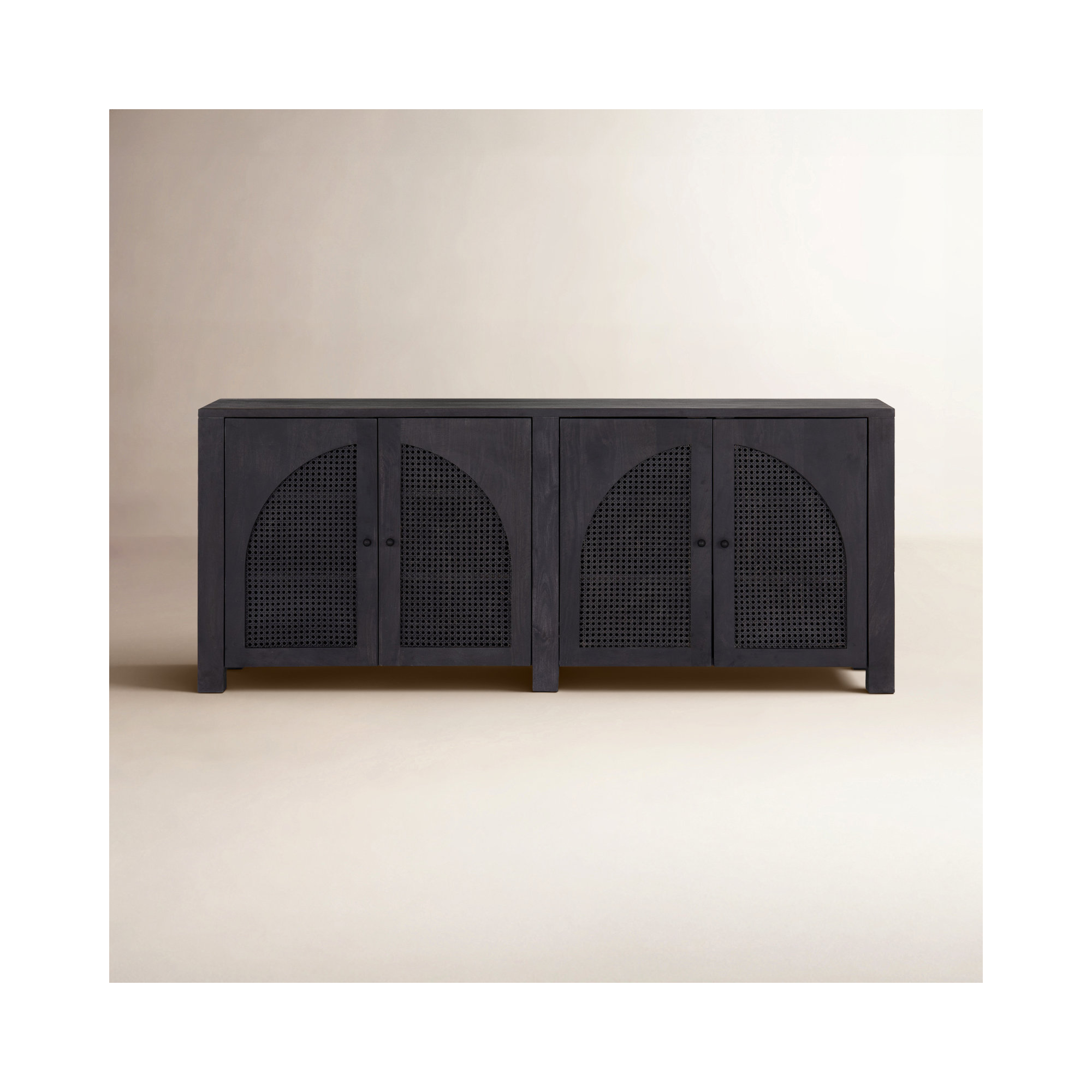 Silfa 78" Wide Mango Solid Wood Sideboard, Black Wash Mango, 33"H x 78"W x 18"D