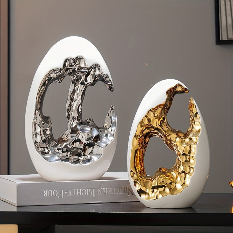 Figurines & Sculptures, Silver, 9.06" H x 5.91" W x 3.94" D