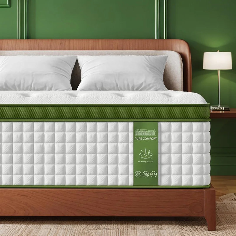 Bedstory 8-Layer Medium Firm Hybrid Mattress with Gel Memory Foam & Convoluted Support - Fiberglass-Free, CertiPUR-US/OEKO-TEX, Dual-Zone Coils