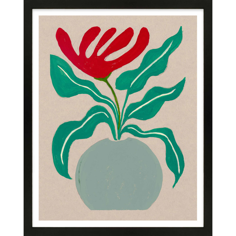 Trippy Tulip Painting by Andrea Stokes, Black Framed Paper, 20" H x 16" W x 1.25" D