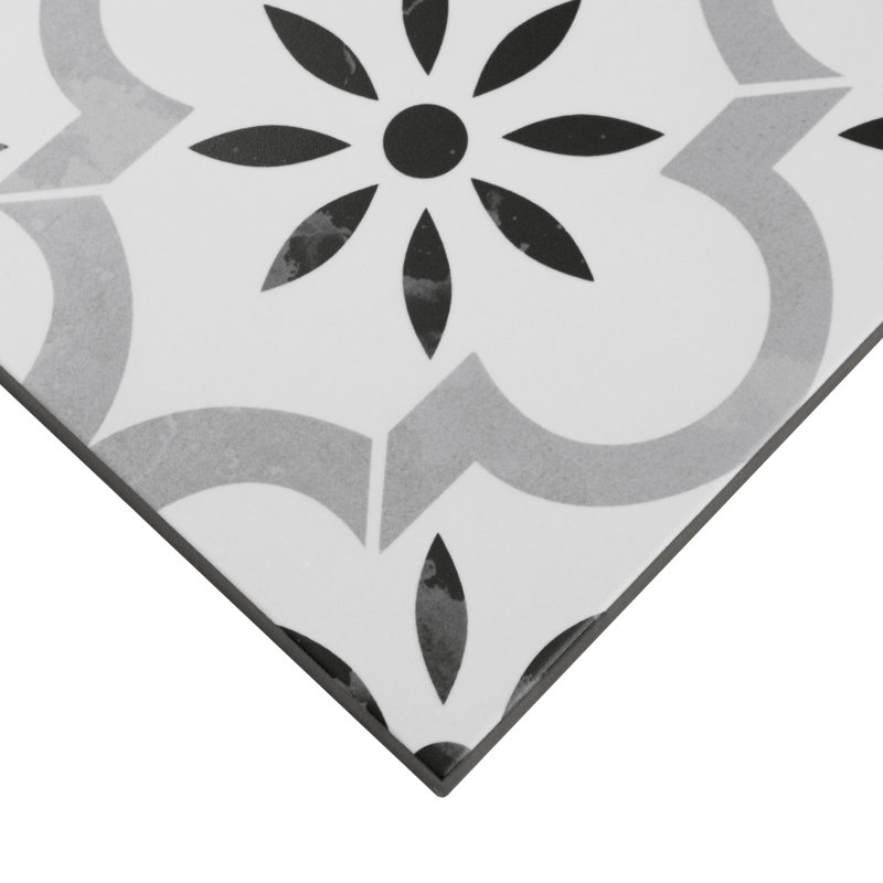 Amara 8 in. x 8 in. Encaustic Look Matte Porcelain Floor and Wall Tile, Akara