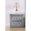 Table de chevet 1pc 2 tiroirs avec finition capitonnée gris capitonné