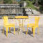 Eau - bistro en fer jaune - métal 3 pièces pour table et chaises de plein air
