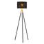 Lampe trépied 62 "avec abat-jour grille noire