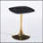 24 Inch Square Tulip Dining Table with Sturdy Golden Metal Pedestal Base for 2-4 Persons
