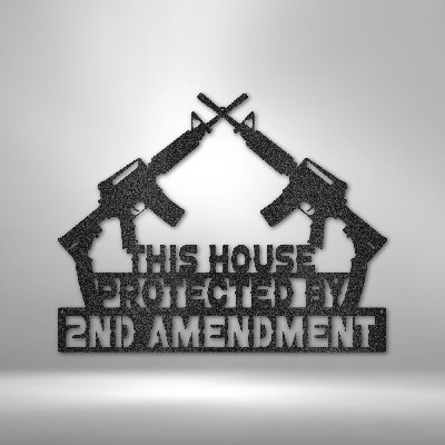 Protected by 2nd Amendment Steel Sign Laser Cut Powder Coated Home & Office Metal Wall Decor Multiple Sizes & Colors