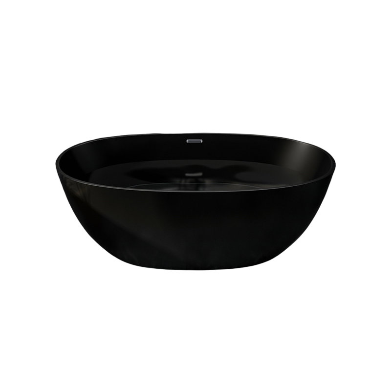 59'' x 29.5'' Soaking Acrylic Bathtub, Black