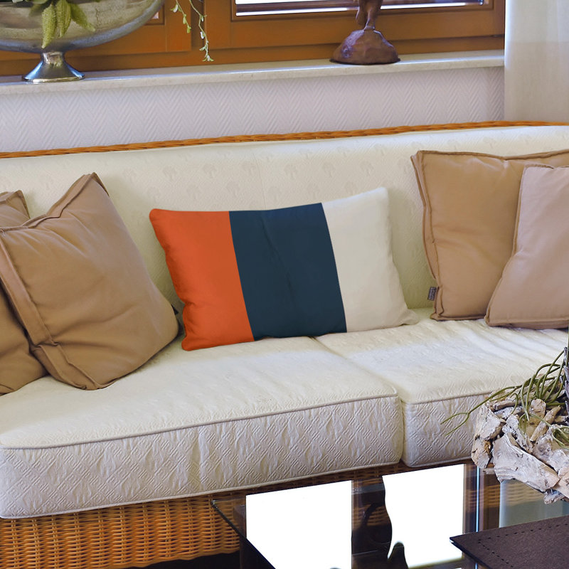 Housse de coussin lombaire Atlanta, Denver, Orange/bleu