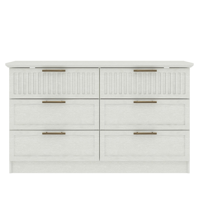  6 Drawer Chest, Pearl White Oak