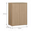 Chadwic Modern minimalistic cabinet unit with 2 doors and 2 internal shelves, engineered wood, warm oak decor, 74.5 cm W x 99.1 cm H x 41.5 cm D-124889450