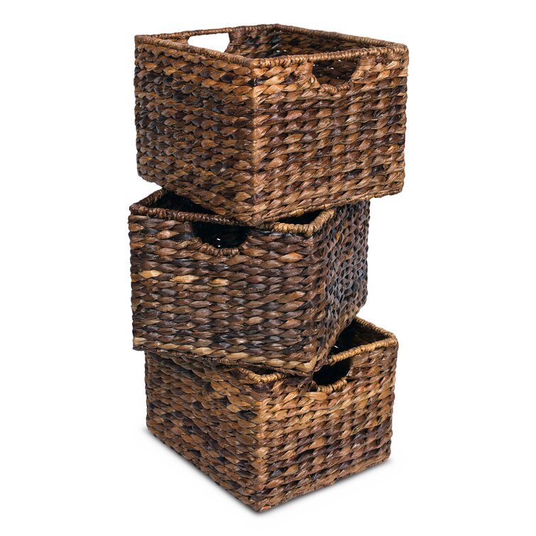 Storage Shelf Organizer Wicker Basket Set Bayou Breeze