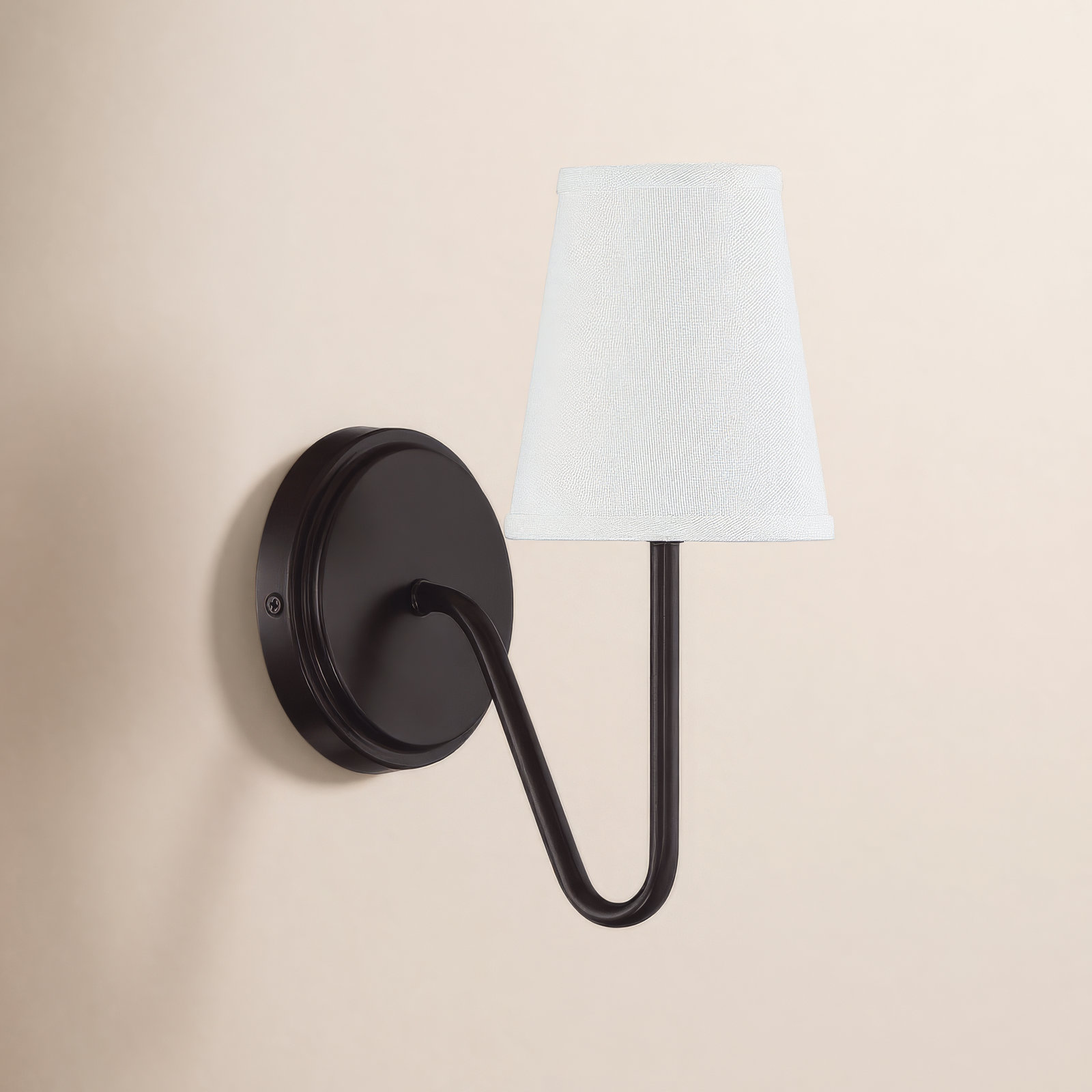 Ponta Single Light Dimmable Armed Sconce, Oil Rubbed Bronze