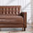 2-Piece Vegan Leather Living Room Set, a Convertible Sofa Bed & an Accent Chair with Removable Arm Cushions
