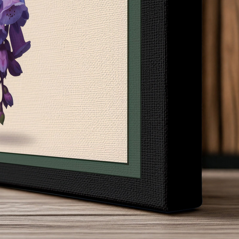 Cascading Wisteria Botanical - Wrapped Canvas, 18x12 - 45.7 x 30.5 cm, Black Border