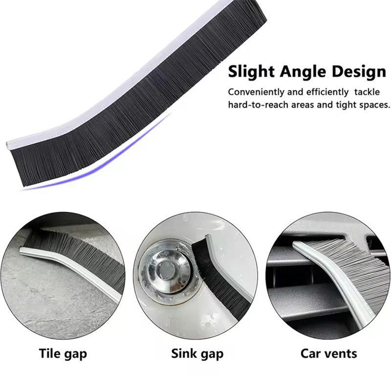 3-Pack Crevice Cleaning Brushes – Hard Bristle Gap Cleaner With Angled Head | Detail Scrubber For Sink Gaps, Tile Grout, Floor Edges, Window Tracks & Kitchen Corners
