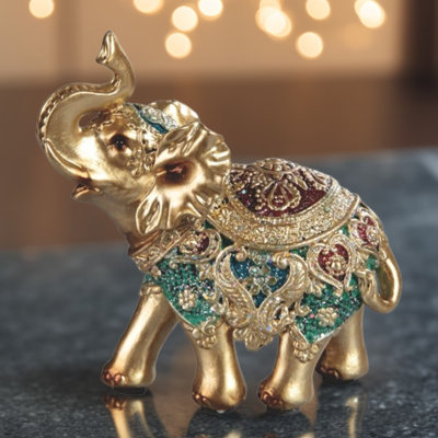 Figurine d'éléphant H 4,25 "en vert