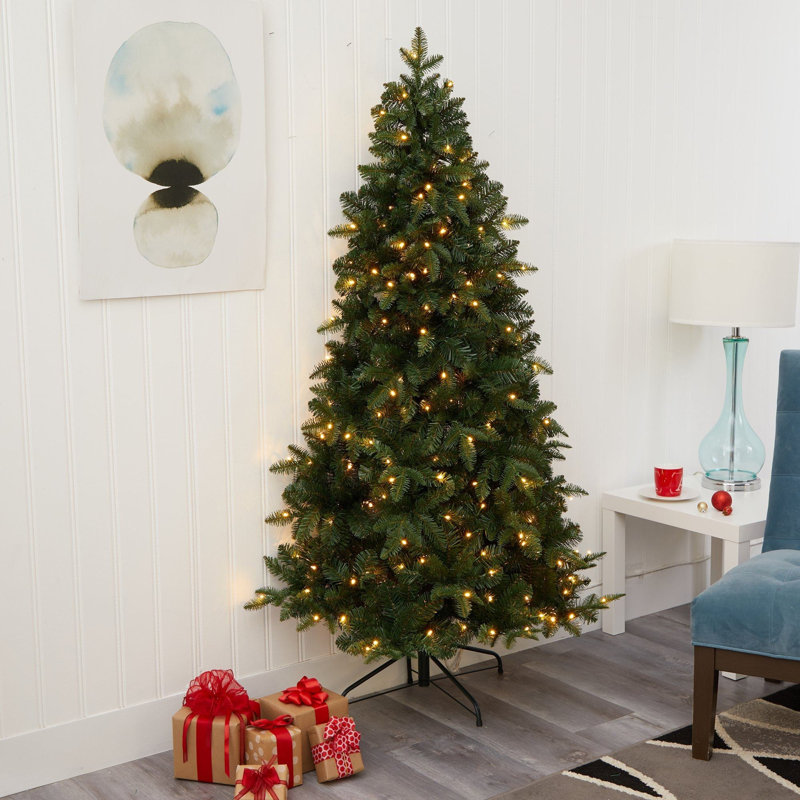 Lighted Artificial Christmas Tree, 6' H