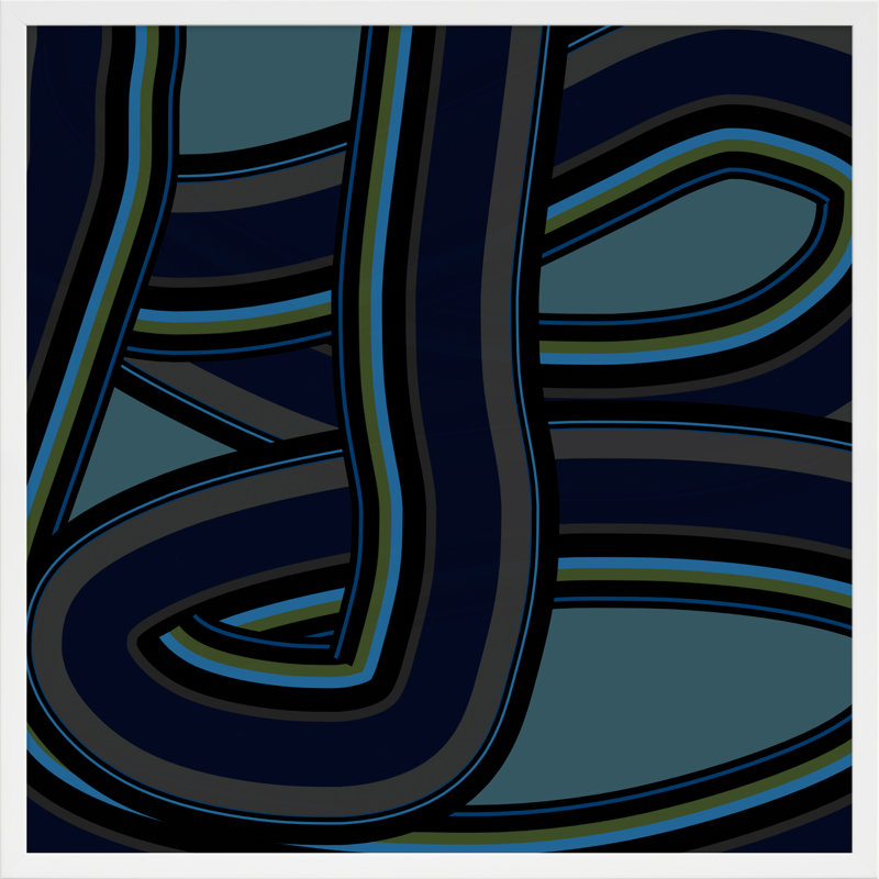Stone Blue Twist Print by Jacques Pilon, 16" H x 16" W x 1.25" D, White