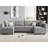 Ashbury Ivery 116.6" Wide U Shaped Linen Reversible Modular Sofa Livingroom Apartment Storage Sofa Sectional Couch-1868602546