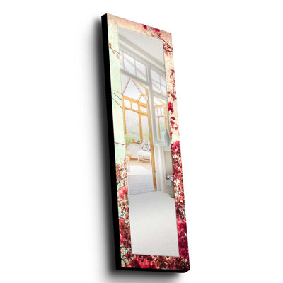Élégant miroir décoratif avec cadre 100% bois de pin, 15,7 po x 47,2 po | Miroir en verre véritable (épaisseur: 0,2 pouce) | Peinture sur tissu élégante | Idéal pour le salon, la chambre à coucher et le vestibule