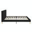  Base de lit plateforme grand format avec tête de lit en velours rembourré, support de lattes en bois robuste et pied central. Requiert un matelas à utiliser.-784586917-784586919
