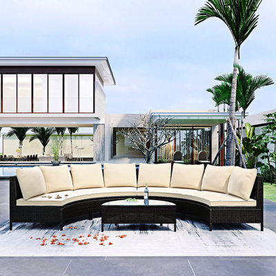 5 Pieces Outdoor Patio Sectional Furniture Set -  Latitude RunÂ®, EF8F0A197AA94C7A842AAD6ED961B54C