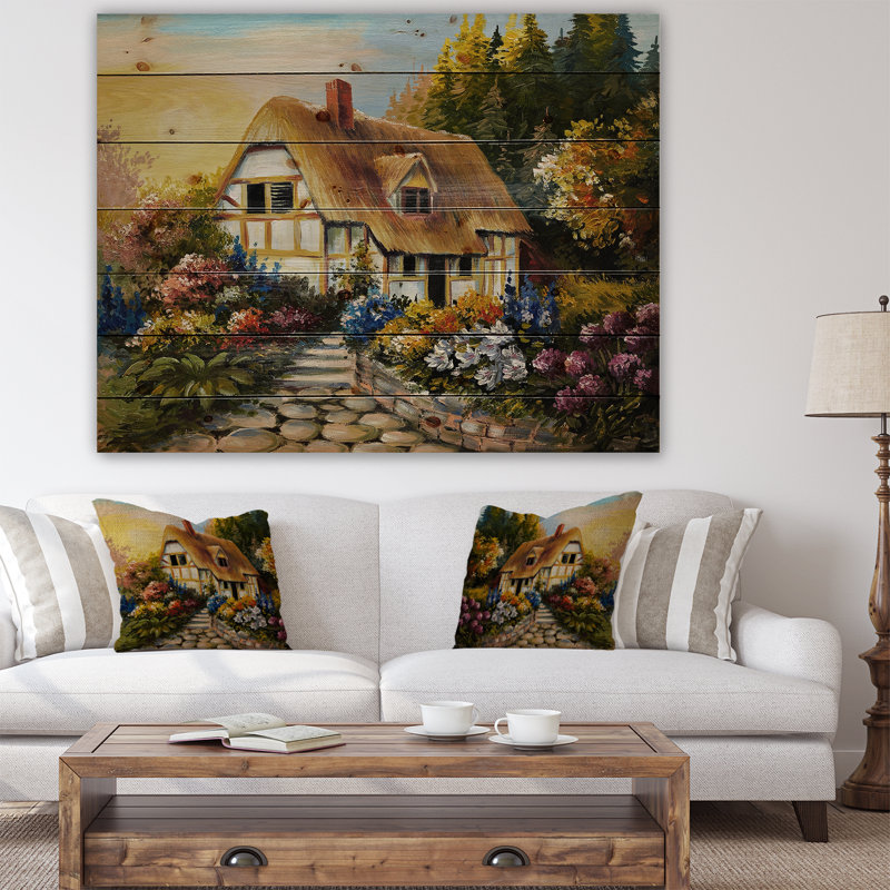 Peinture à la maison de fée Cityscape, H 15 po x l 20 po x P 1 po, Bois
