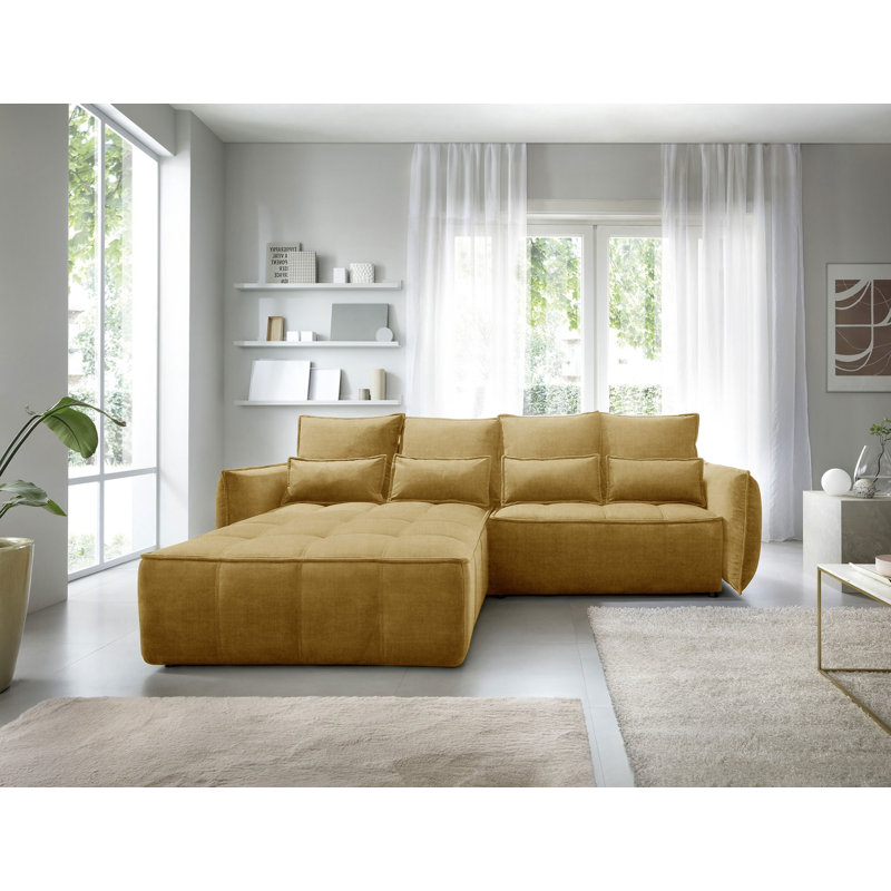 Bonella 4 Seater Sofa Bed,  Left Hand Facing, Yellow