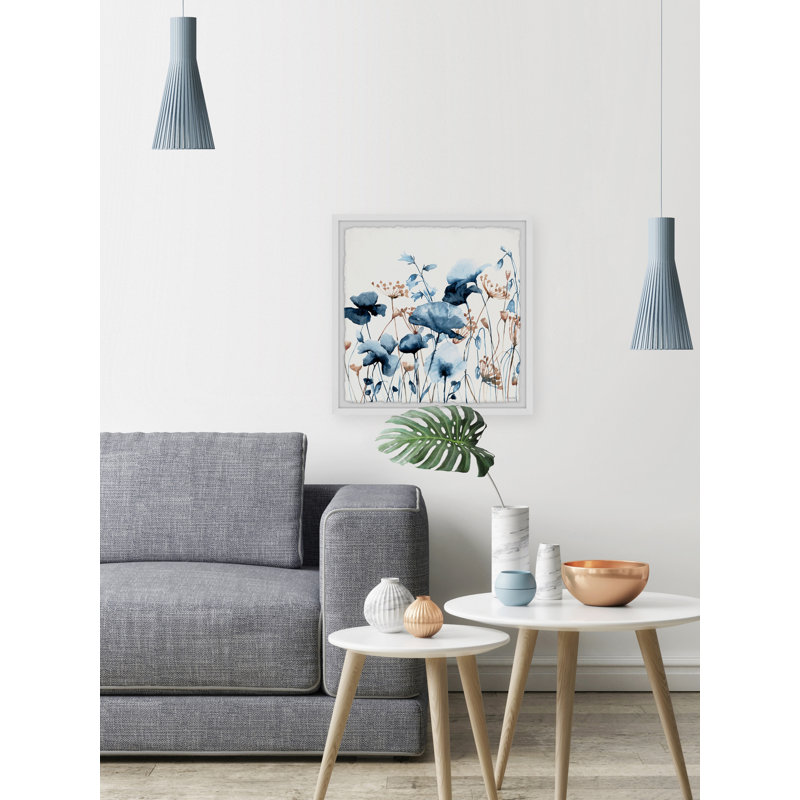 « blue fleur fields » par marmont hill-impression cadre photo avec bordure deckled, H 32 po x l 32 po x P 1,5 po