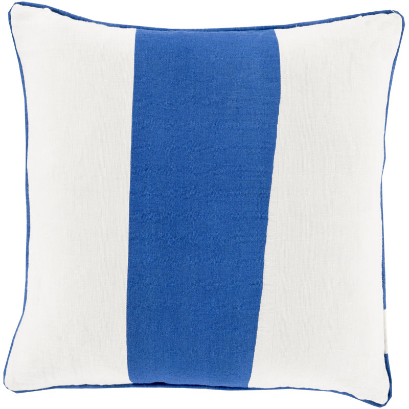 Striped Throw Pillow, Blue, 22" H x 22" W x 4" D, Polyester