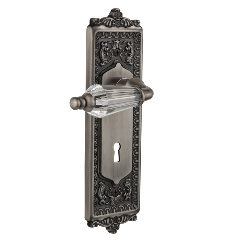 Nostalgic Warehouse Egg & Dart Plate with Decorative Keyhole and Double Dummy with Parlour Lever, Antique Pewter