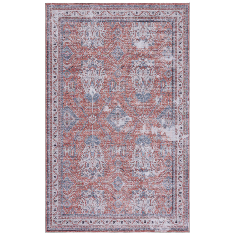 Tapis de couleur rouille / beige Ziebarth 188 M / W S / R, Rectangle 3 pi x 5 pi