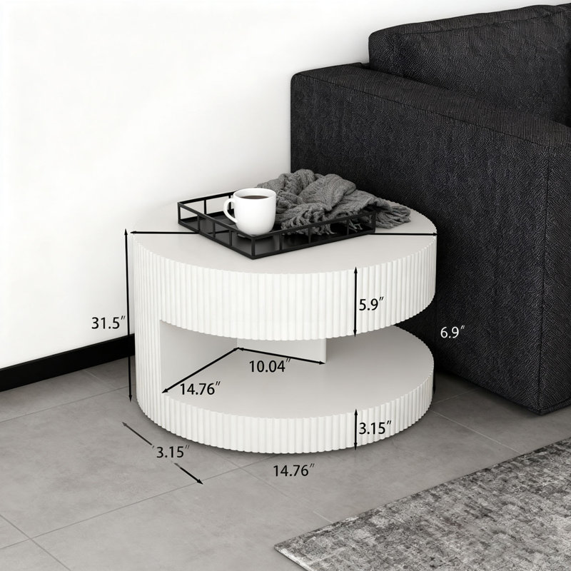 31.5'' Round Coffee Table, White