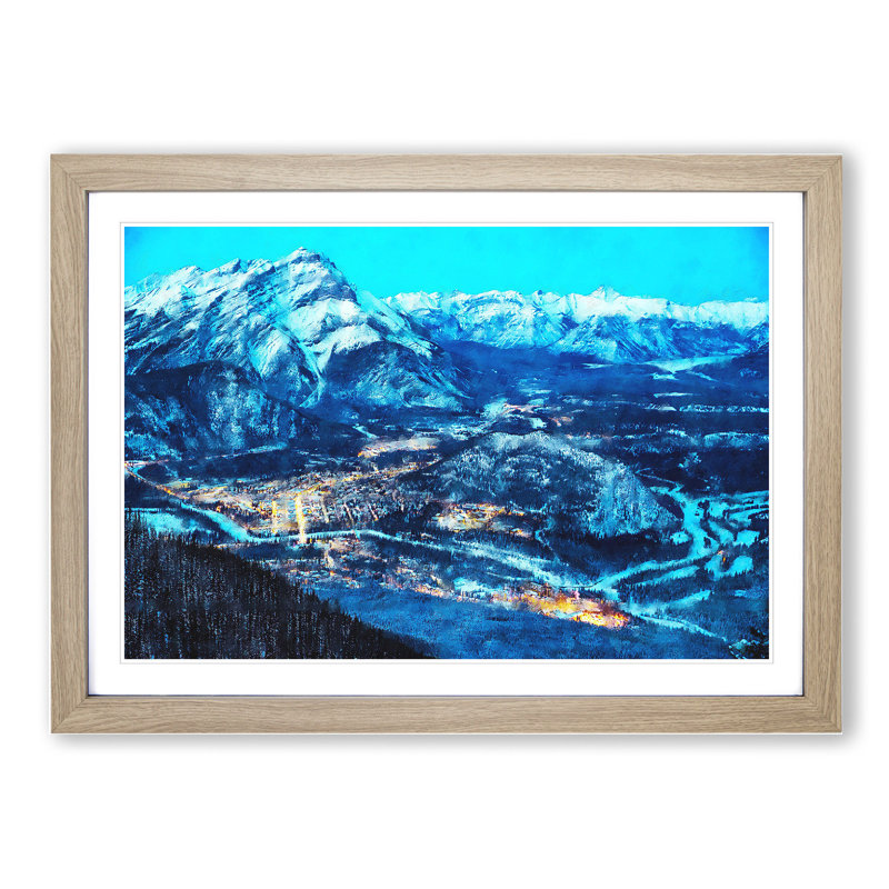 High Above Banff Canada - Framed Print, Oak Framed, 48cm H x 65cm W x 2cm D