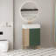 Meuble-lavabo à tablettes ouvertes de 21,6 po avec lavabo en céramique et porte à fermeture douce, armoire de rangement à tablettes ouvertes sur le côté gauche, assemblage requis-1623083385