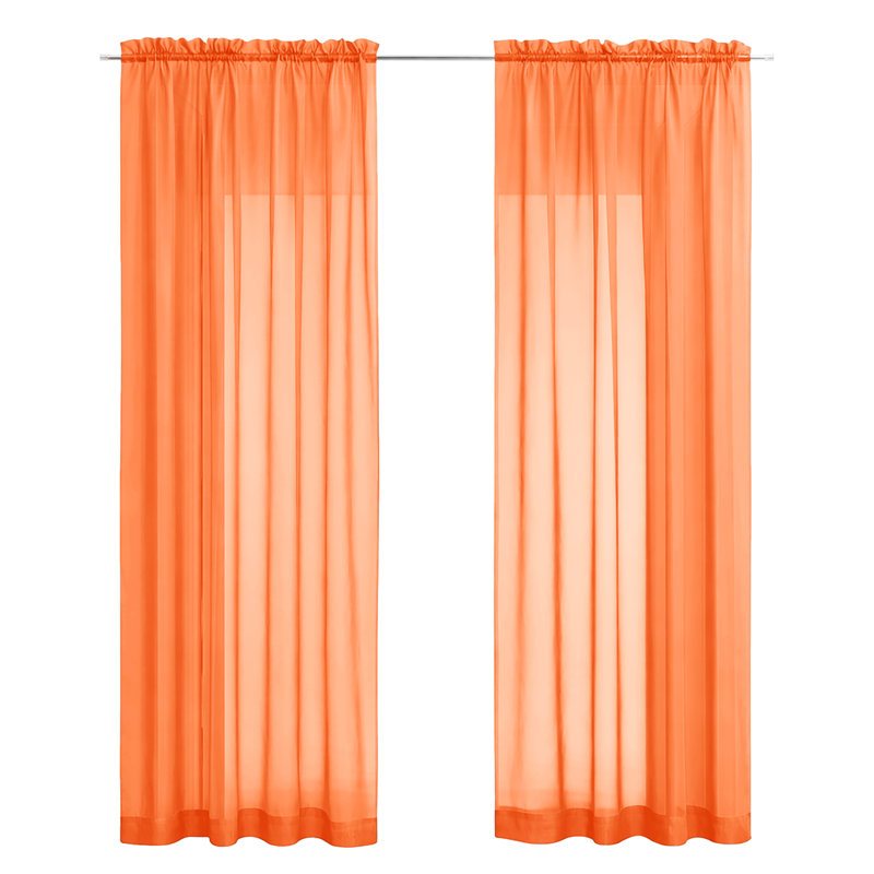 Ensemble de rideaux transparents avec passe-tringle 90 po (2 panneaux), Orange