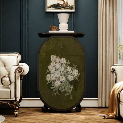 Commode décorative à quatre tiroirs à motif floral