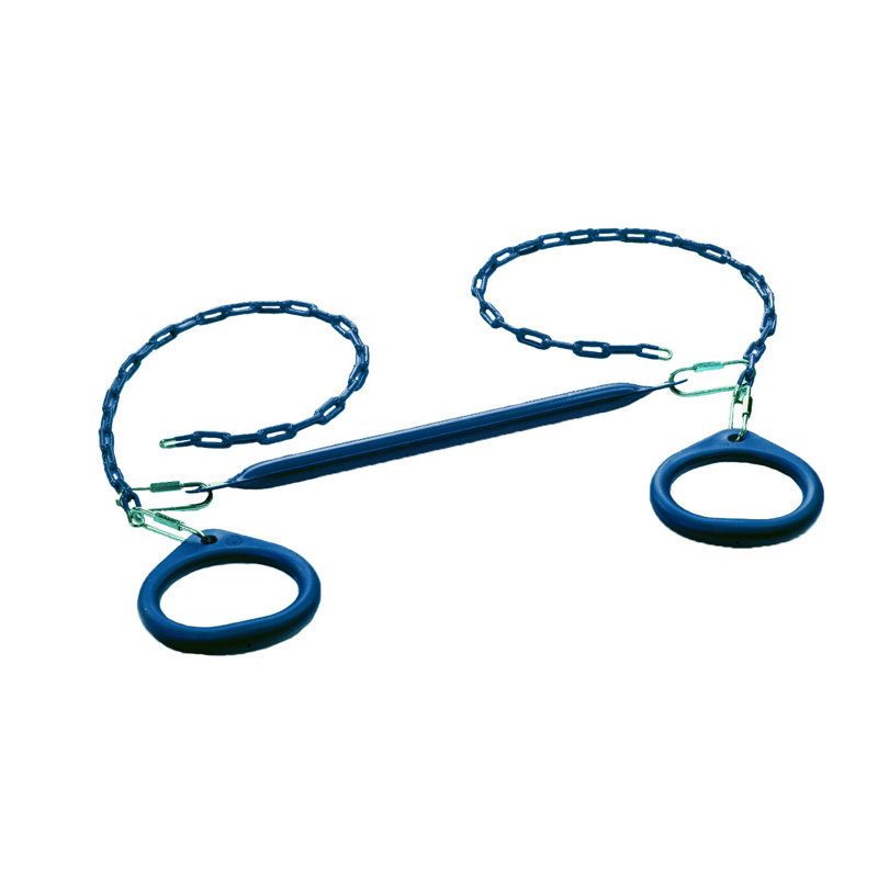 Trapèze standard avec anneaux circulaires et chaînes, Bleu