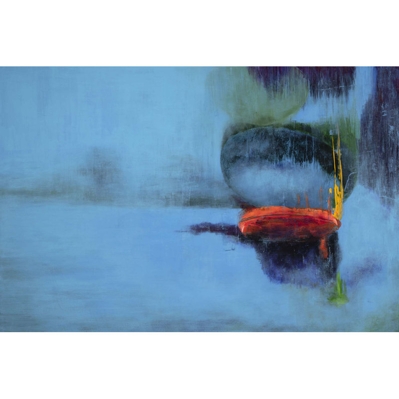 «Blue Abstract» par Yaffa G - Impression sur toile, Toile tendue, Bleu, H 26 po x l 40 po x P 2 po