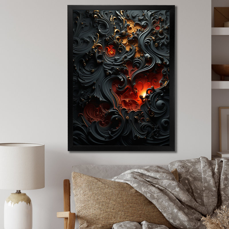 Jadus " Hebrew Calligraphy ", Black Picture Framed, 44" H x 34" W x 1.5" D
