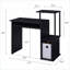 Bureau, bureau d'ordinateur noir moderne avec plateau pour clavier et amp; Étagères ouvertes | Noir | Bois et métal-1362126179