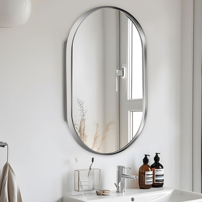 21'' W 34'' H Recessed Medicine Cabinet, Silver