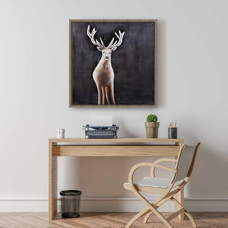 Toile encadrée «Lonely Deer» | Décoration de chambre à coucher | Home Art