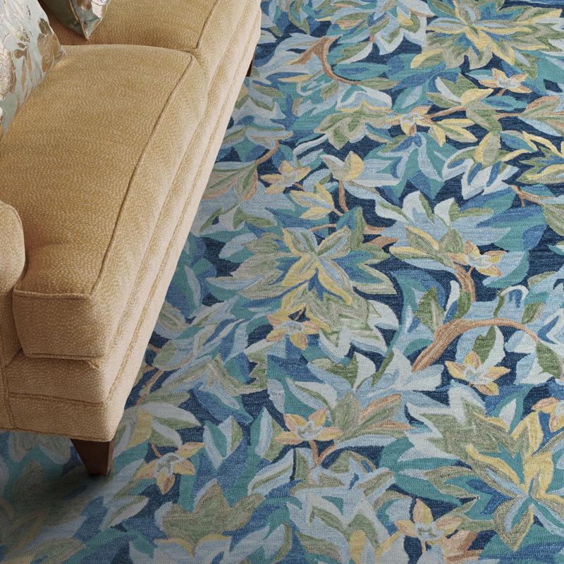 Avalonian Handmade Hand Tufted Wool Blue/Green Rug, Rectangle 2' x 3'