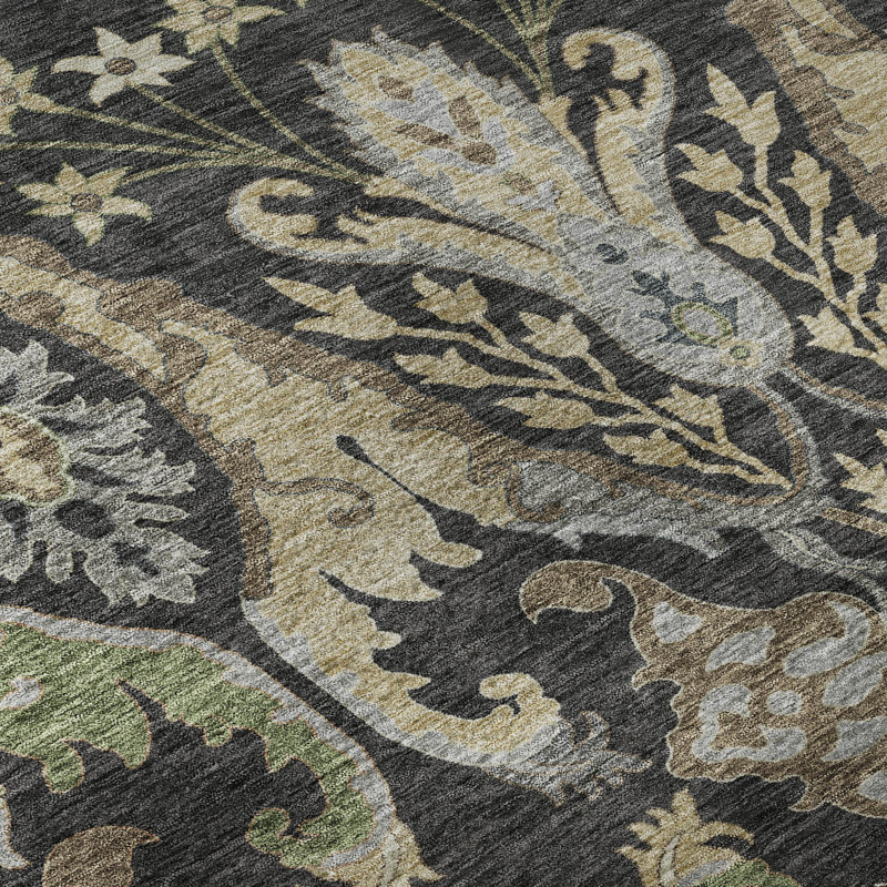 Premium Machine Washable Gurubaksh AMF1153 Global Rug, Rectangle 9 pi x 12 pi