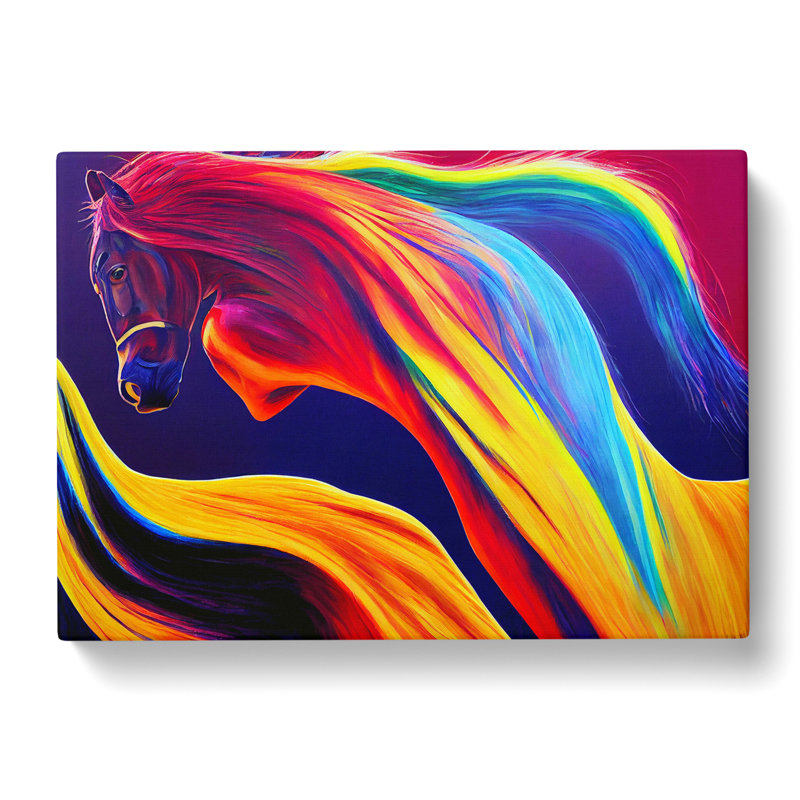 Painted Horse Abstract - Wrapped Canvas, 40cm H x 60cm W x 3cm D