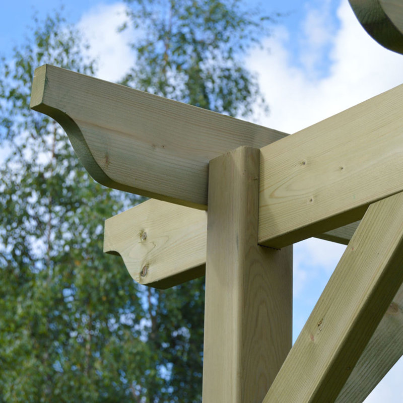 Basnett Solid Wood Pergola, 11.81 ft x 15.75 ft