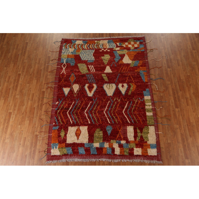 Tapis géométrique marocain fait à la main 7 x 10