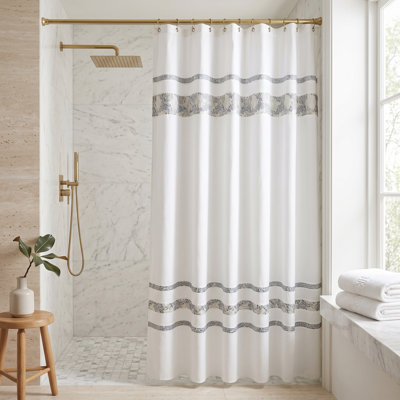 Rideau de douche en tissu doux blanc Urben